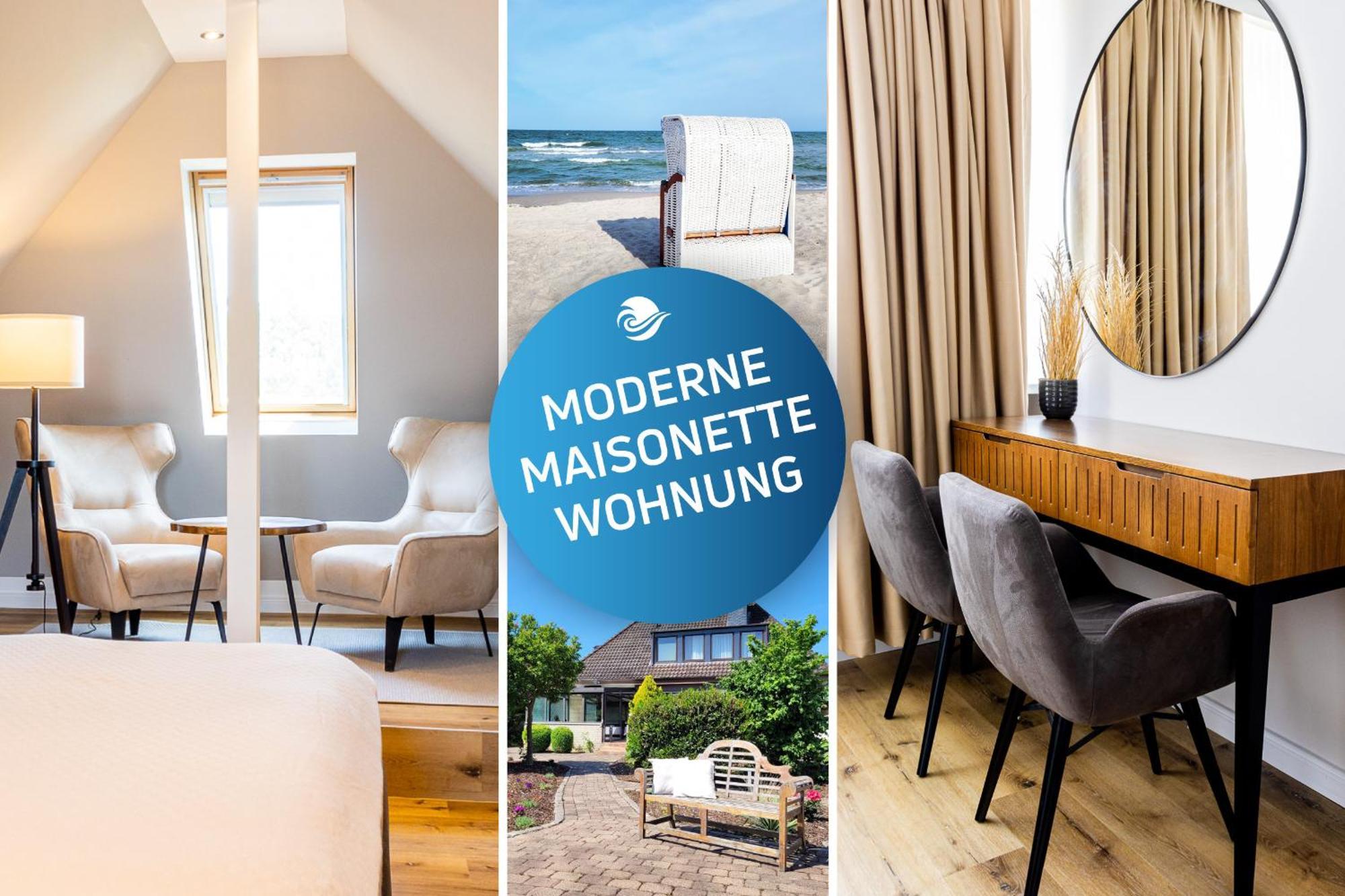 Moderne Maisonette Ferienwohnung Mit Gartenzugang, Nur 7 Gehminuten Zum Strand, Parkplatz & Fahrradunterstellplatz Scharbeutz Extérieur photo